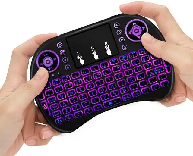 Alt view image 3 of 5 - 2.4Ghz Wireless Keyboard 7 color backlit i8 Mini Russian English 3 colour Air Mouse with Touchpad Remote Control Android TV Box