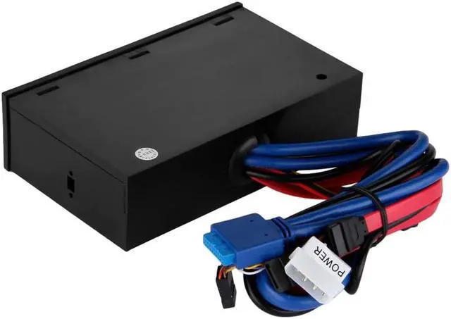 Alt view image 5 of 5 - 5.25" Media Dashboard Card Reader USB 2.0 USB 3.0 20 pin e-SATA SATA Front Panel