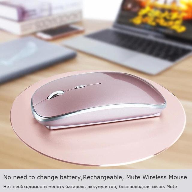 Alt view image 5 of 5 - Mouse for Apple Macbook air silent cute Bluetooth Mouse Rechargeable for mac pro 16 mini Mice pc Computer Laptop Mause