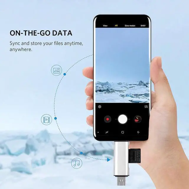 Alt view image 5 of 5 - Portable 3 In 1 OTG Type C Card Reader USB 3.0 USB A Micro USB Combo To 2 Slot TF SD Card For Smartphone PC Fast Transfer