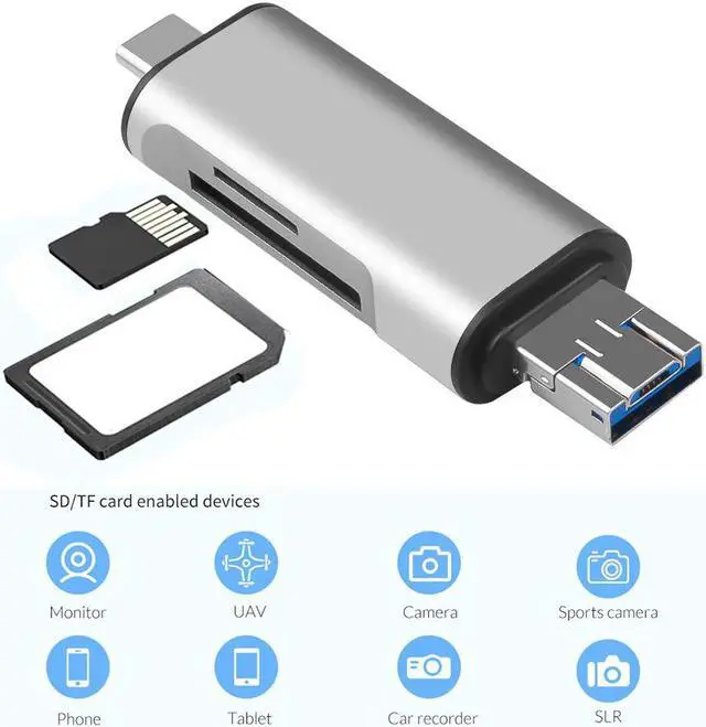Alt view image 2 of 5 - Adapter 3-in-1 Type C OTG Card Reader With  Female Interface For PC  3.0 Read TF Memory Card Reader Adapter
