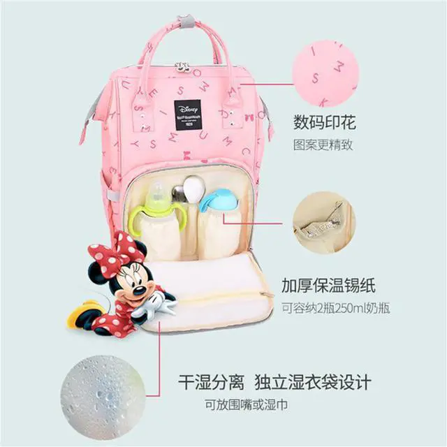 Alt view image 3 of 5 - Mouse Diaper Bag Mummy Bag Women Backpack Big Capacity Oxford Feeding Baby Mummy Travel Backpack Insulation Bags Gift