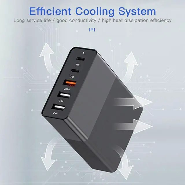 Alt view image 3 of 5 - 2020 48/65/75w PD QC3.0 Dual Protocol Fast Charge 4/5/6 Port Multi-Function USB Fast Charger Multi-Function Smart Charging Head