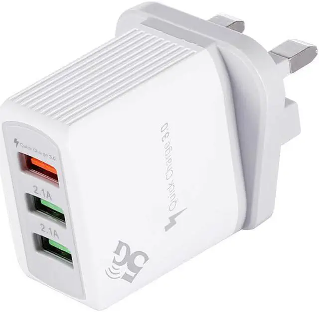 Alt view image 4 of 5 - 3 Port Fast Quick Charging Wall Charger QC 3.0 USB Hub Power Adapter EU/US and UK Plug
