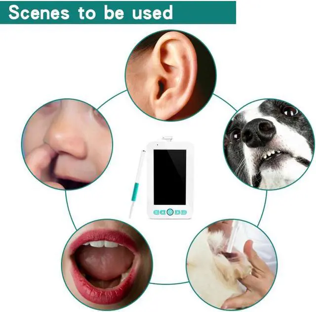 Alt view image 4 of 5 - 4.3 Inch Display family Healthcare Otoscope Nose Ear Inspection Scope 1080P Visual Handheld Endoscope Camera Oral Cavity Tester