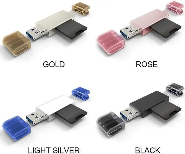 Alt view image 5 of 5 - C06 Card Reader USB3.0 SD/Micro SD TF OTG Smart Memory Card Adapter for Laptop Type C/Lightning Cardreaders Converter