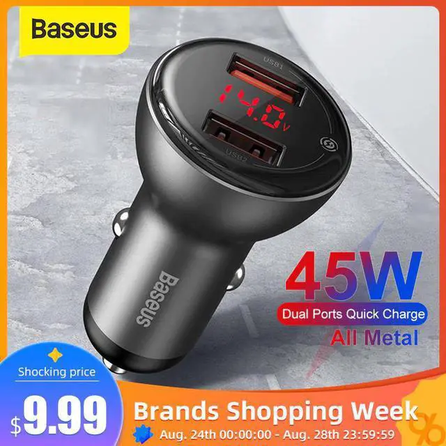 Main image of 45W PPS Quick Car Charger PD3.0 QC 3.0 Fast Charging For iPhone Metal Dual Quick Charging Mini Car Charger For