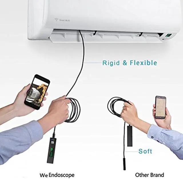 Alt view image 4 of 5 - 1200P Wifi USB Borescope IP68 Waterproof Inspection Camera with Semi-rigid Flexible Cable for Smartphone Wireless Endoscope