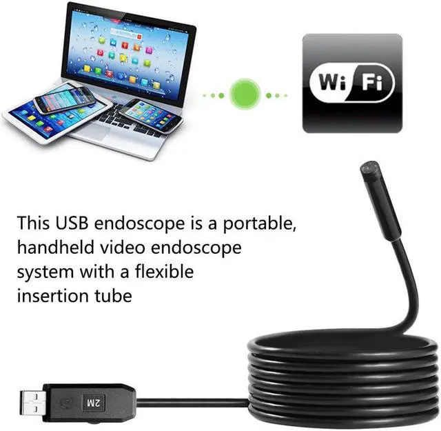 Alt view image 4 of 5 - 7mm Lens 2M 5M 7M 10M 15M Endoscope USB Camera IP67 Waterproof inspection Flexible Snake USB Tube Pipe Borescope Camera 6LED