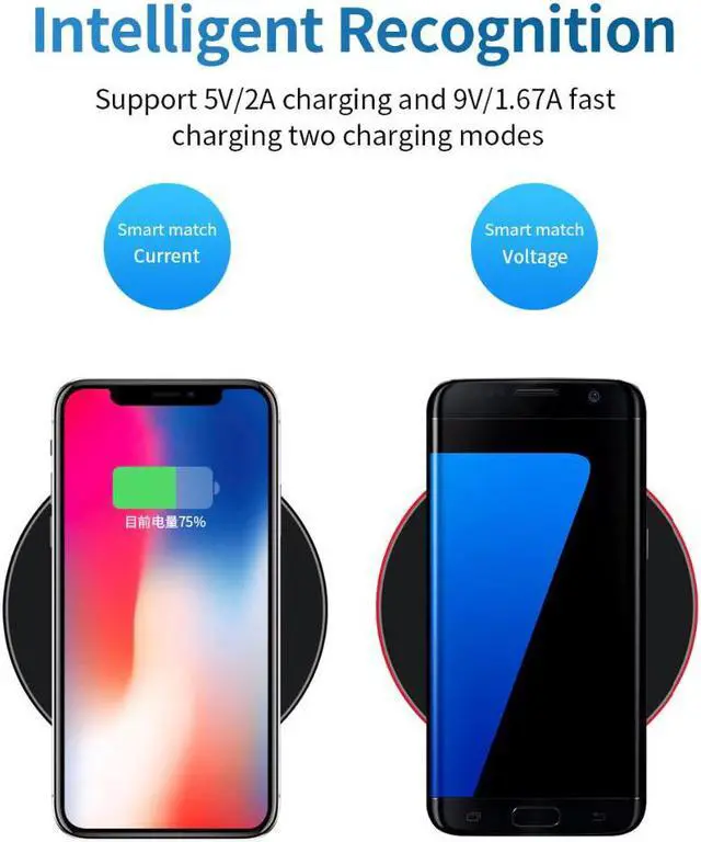 Alt view image 4 of 5 - 10W Fast Wireless Charger For  Galaxy S10 S20 S9 Note 10 9 USB Qi Charging Pad for iPhone 11 Pro XS Max XR X 8 Plus