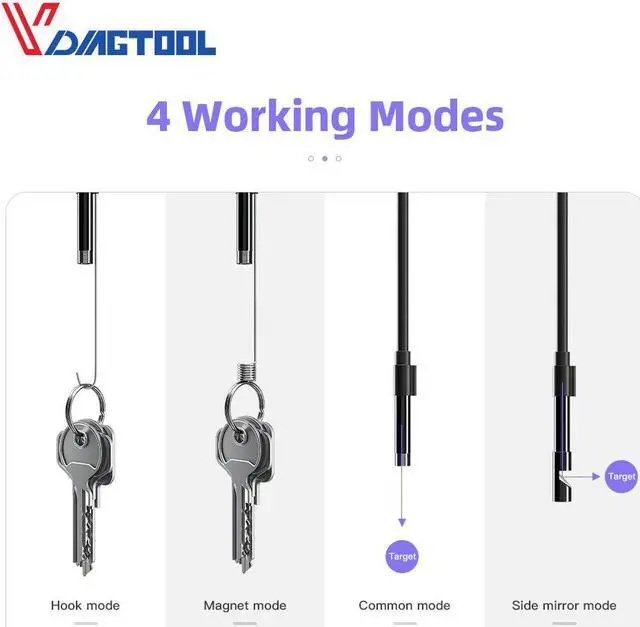 Alt view image 2 of 5 - Endoscope Camera 5.5mm 7mm 8mm IP67 Waterproof 6 LED Borescope Car Inspection Camera For Android Loptop