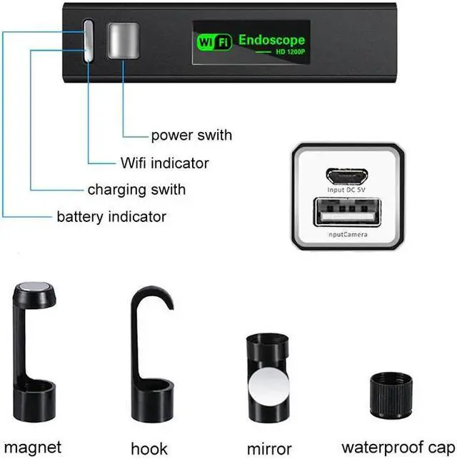 Alt view image 5 of 7 - 5.5mm Endoscope Camera HD USB Endoscope With 6 LED 1/1.5/2/3.5/5M Soft Cable Waterproof Inspection Borescope for Android PC