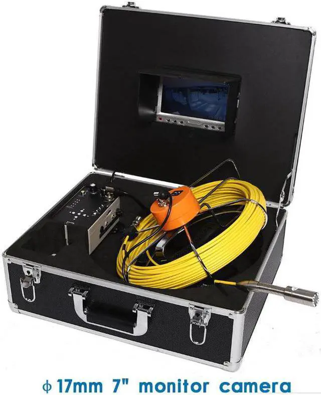 Main image of 17mm  7 Inch monitor  pipe Sewer drain pipe inspection camera with DVR recorder and meter counter