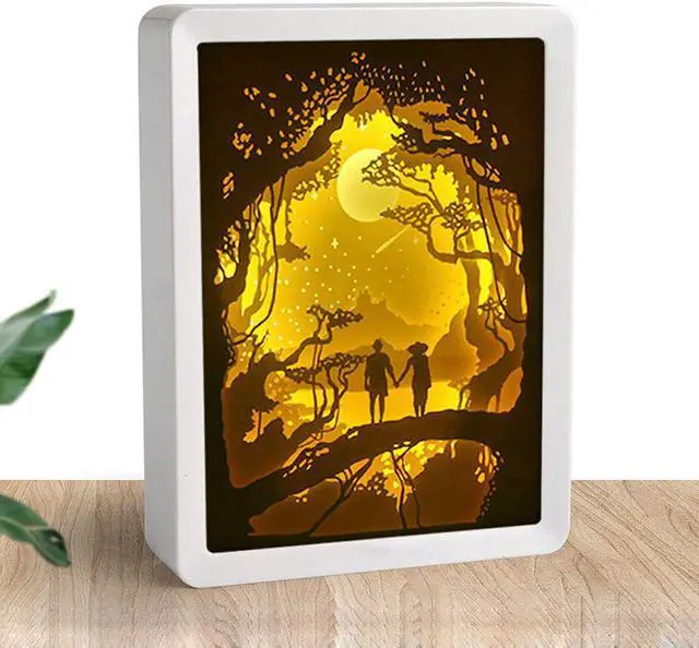 Alt view image 3 of 5 - Laminated Paper Carving Lamp 3D Home Decortion Light Shadow Paper Carved Lights Diy Creative 3D LED Lamp Lampara Light