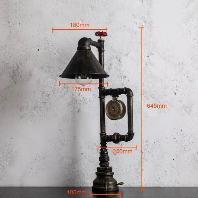 Alt view image 2 of 5 - industry wind desk lamp Bedside bedroom office study lamp restaurant cafe light living room E27 steam punk table light