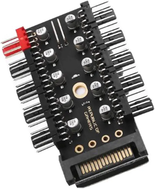 Alt view image 5 of 6 - PC 1 to 10 4Pin Cooling Fans Hub Splitter Cable 12V PWM LED Sata Power Suppply Adapter Speed Controller For Computer