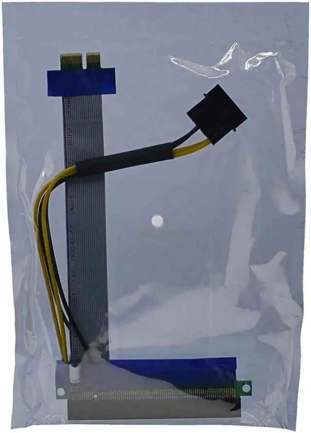 Alt view image 2 of 5 - Softly pcie PCI E PCI-E Express 1X to 16X Riser Card Extender Ribbon Converter Extension Cable With Molex Power Adapter