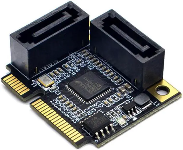 Main image of 2 Ports Mini PCI-E PCI Express to SATA 3.0 adapter Converter Hard Drive Extension Card Add On Cards  for Windows Mac Linux OS