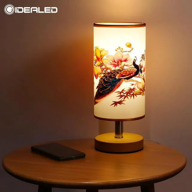 Main image of lamp smart wifi bulb Indoor Modern Vintage Bedside Lamp Shade Desk Light Cover Holder Lampshades Bedside Lamp Night Light