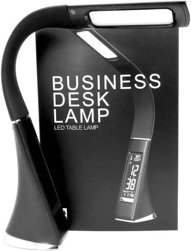 Alt view image 4 of 5 - 5W LED lamp dimming touch skin texture for reading lamp with alarm clock Black/ Brown Creative Business Lamp Desk lamp light