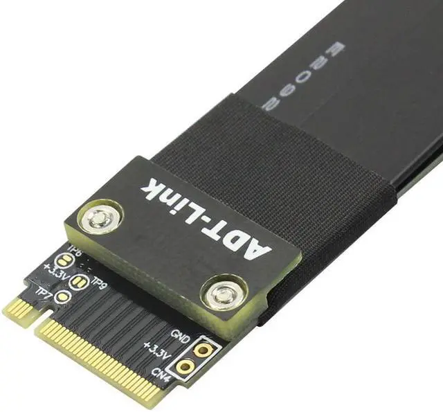 Alt view image 3 of 5 - PCIe x4 3.0 PCI-E 4x To M.2 for NGFF for NVMe M Key 2280  Card Gen3.0 Cable Extender M2 PCI-Express Extension cord