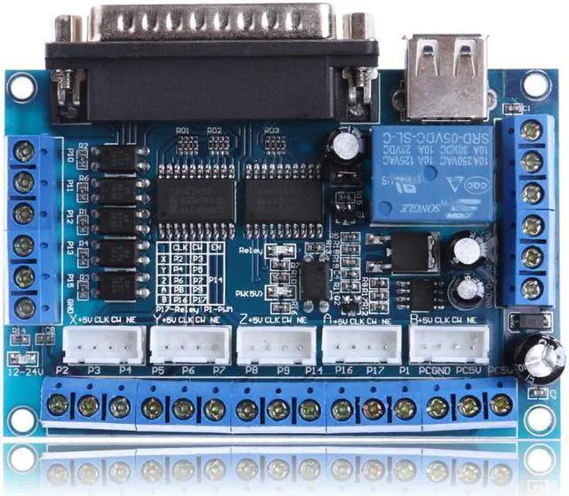 Alt view image 4 of 5 - 90x70x15mm DC 12-24V 17 LPT ports PCI Expansion Card with USB Cable for Mach3 CNC/power supply