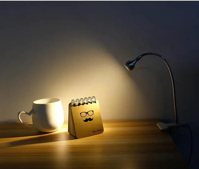 Alt view image 2 of 5 - Table Lamp Black/Silver Led Desk Lamp USB Charging For Living Room Bedroom Study Light With Clip Warm White