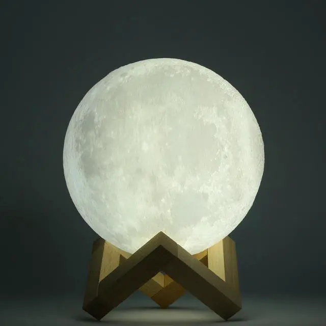Alt view image 5 of 5 - 15CM 3D Moon Light USB LED Table Desk Light Touch Sensor Night Light Gift