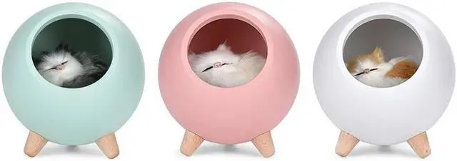 Alt view image 5 of 5 - Cat Shape Bedside Lamp USB Rechargeable Night Atmosphere Lamps Lithium Battery Bedroom Desk Decoration Light For Pets