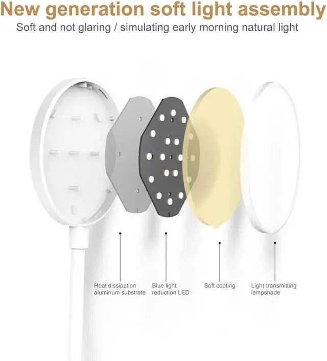 Alt view image 5 of 7 - LED Table Lamp student read desk lamp USB rechargeable study office table light Portable bending Bedside night light