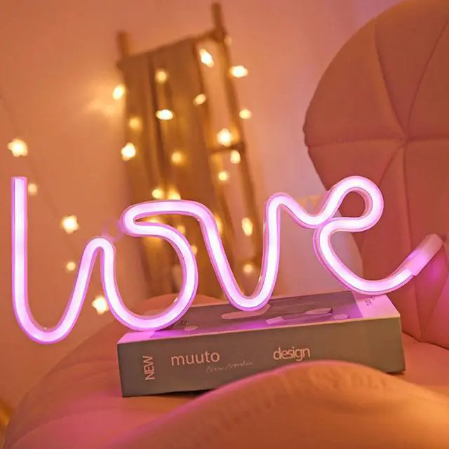 Alt view image 2 of 5 - LED Neon Light Sign LOVE HEART Wedding Party Decoration Neon Lamp Valentines Day Anniversary Home Decor Night Lamp Gift