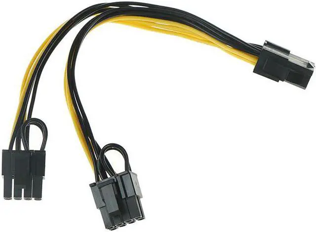 Alt view image 3 of 5 - Cable Power Connector 30cm Cable GPU PCI-E 8Pin to Double PCI-E PCI Expres 8Pin(6Pin+2Pin) 1Pcs