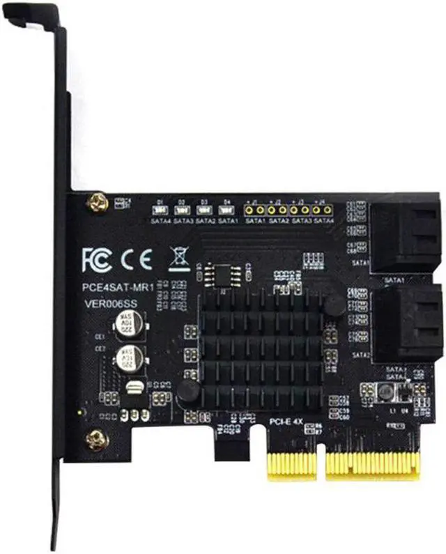 Alt view image 2 of 5 - Transfer SATA 3.0 Expansion Card 4 Port 6G To PCI-E Support For RAID IPFS Drive Adapter Hard Disk 88SE9230 For RAID Card