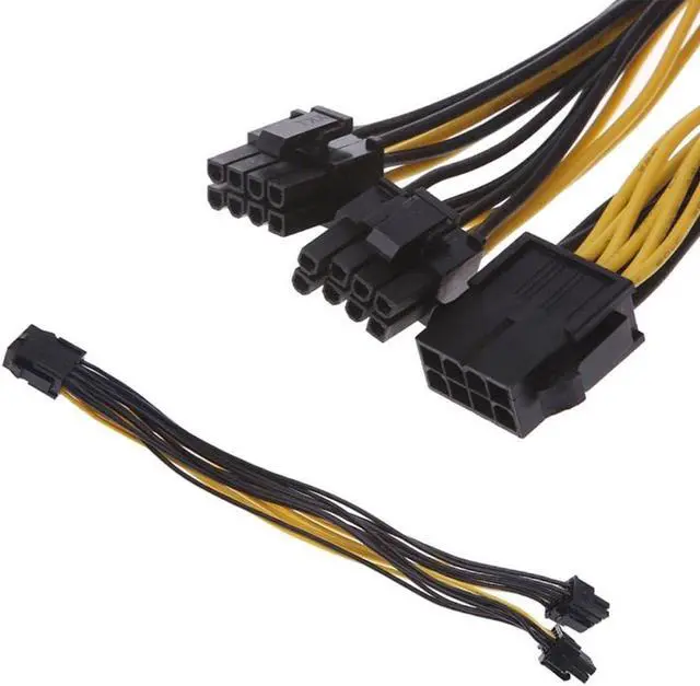 Alt view image 3 of 6 - PCI-e PCIe 8Pin Female to CPU 6Pin Male Power Conversion Cable 12V 6 Pin to PCI express 8 Pin Power Supply Cable