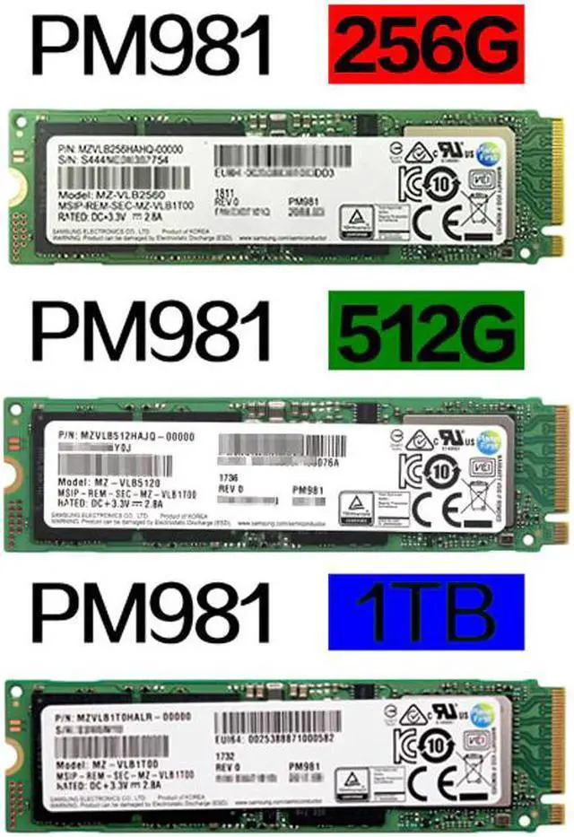 Alt view image 3 of 5 - SSD M.2 PM981 256GB 512GB 1TB Solid State Hard Disk M2 SSD NVMe PCIe 3.0 x4 NVMe Laptop Internal disco duro m.2