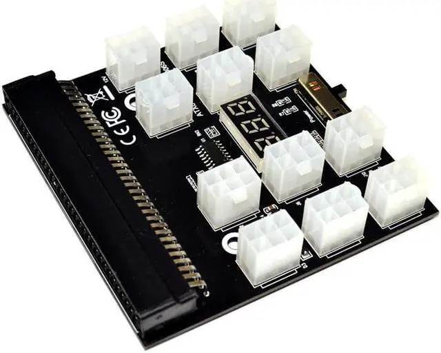Alt view image 3 of 5 - 12X6Pin Power Supply Breakout Board Adapter Converter 12V for Ethereum BTC Antminer Miner Mining  Server PSU GPU