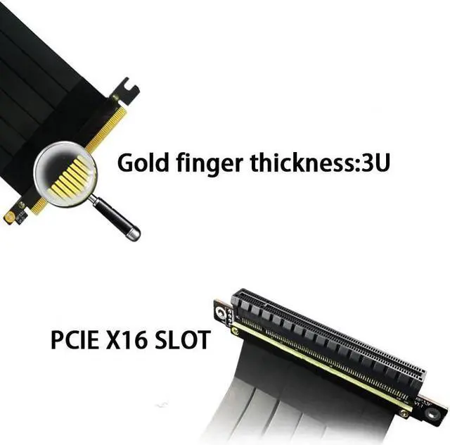 Alt view image 3 of 5 - Express 3.0 16X to E 16X Riser Extension Cable Graphics Cards 16X Slot -E Cable Connectors Riser Card for PC Host 15cm