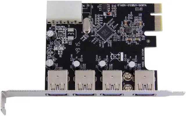 Alt view image 2 of 5 - 4Port PCI-E to USB 3.0 HUB PCI Express Expansion Card Adapter 5 Gbps Speed Top