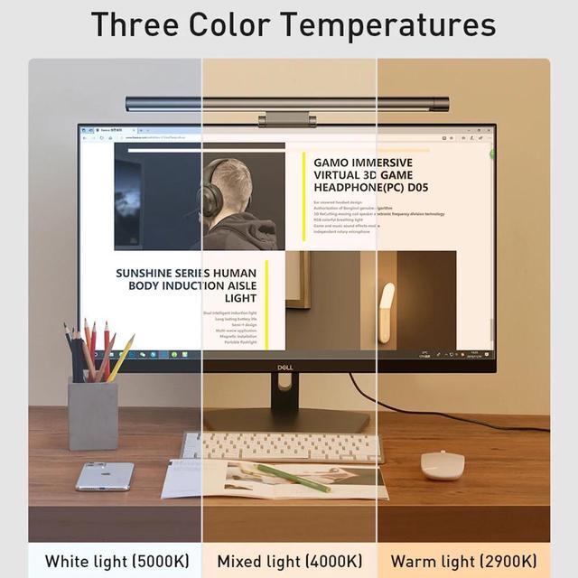 Alt view image 2 of 5 - Lamp Screenbar LED PCComputer Laptop Screen Bar Hanging Light Table Lamp Office Study Reading Light For LCD Monitor dropshi