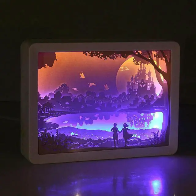 Alt view image 4 of 5 - Laminated Paper Carving Lamp 3D Home Decortion Light Shadow Paper Carved Lights Diy Creative 3D LED Lamp Lampara Light