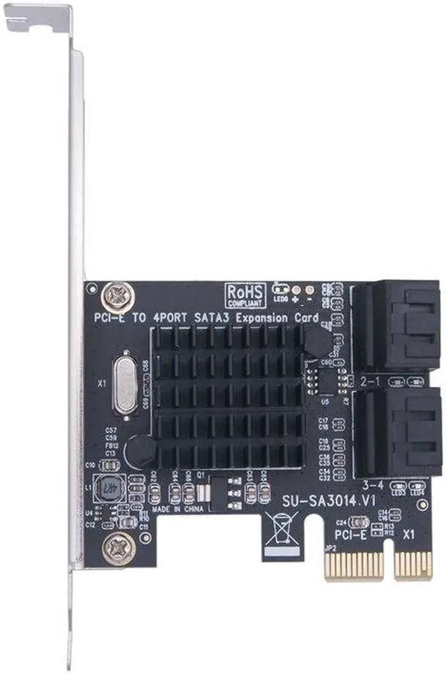 Alt view image 4 of 5 - 4 Port SATA III Expansion Card 6Gbps PCIe 1X to SATA 3.0 Adapter Converter Card Support IPFS Hard Disk Devices Card