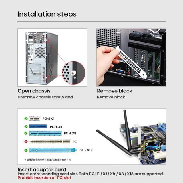 Alt view image 5 of 5 - Band 3000Mbps Wifi 6  AX200 PCIe Wireless Wifi Adapter 2.4G/5Ghz Bluetooth 5.0 Chip AX200NGW 802.11Ac/Ax Wi-Fi Card