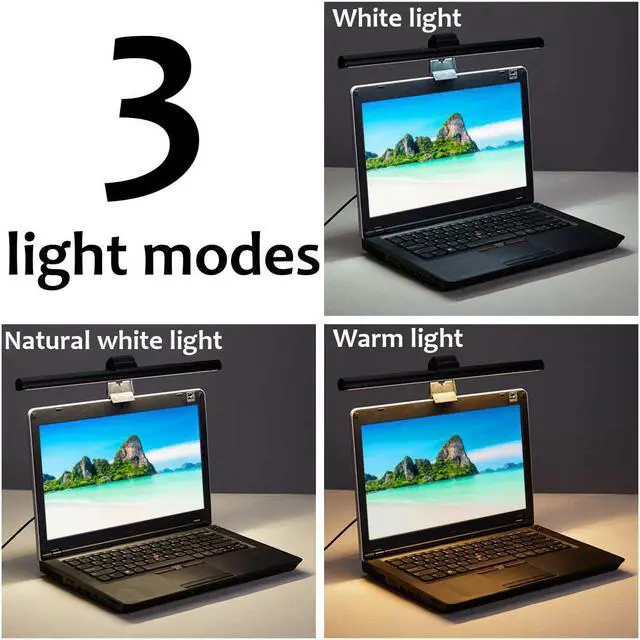 Alt view image 3 of 5 - Eye-Care LED Desk Lamp Non Flickering Stepless Dimming For Computer PC Monitor Screen bar Hanging Light office Reading Lamp