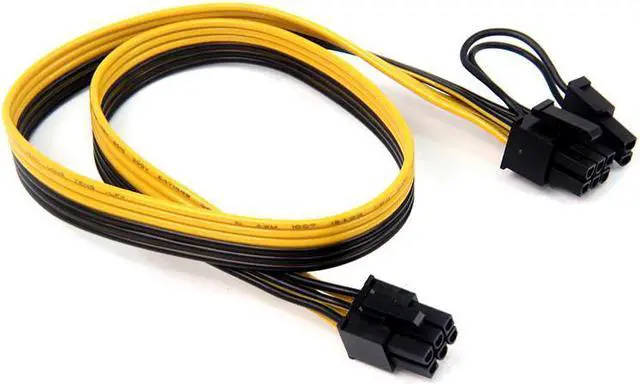 Alt view image 4 of 4 - Cable PCI-E PCIE PCI-Express 6P Male to 8Pin (6+2) Male Graphics Video Card Power Cabo 50CM BTC Extension Miner Mining