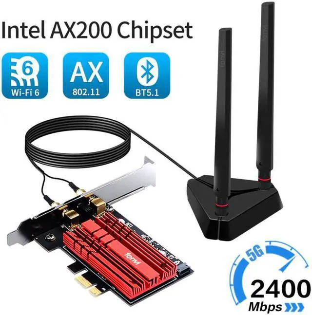 Main image of 3000Mbps Wifi6 Dual Band AX200 PCIe Wireless Wifi Adapter 2.4G/5Ghz 802.11ac/ax Bluetooth 5.1 AX200NGW Card For PC Windows