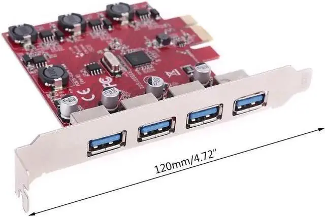 Alt view image 4 of 5 - chipset pci-e to usb3.0 expansion board independent power supply pcie to 4 usb ports high speed desktop card adapter
