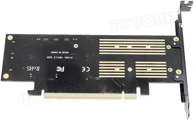Alt view image 3 of 5 - to m2 adapter M.2 NVMe AHCI NGFF B M key mSATA 3 in 1 SSD adaper PCI express X16 to m.2 converter card