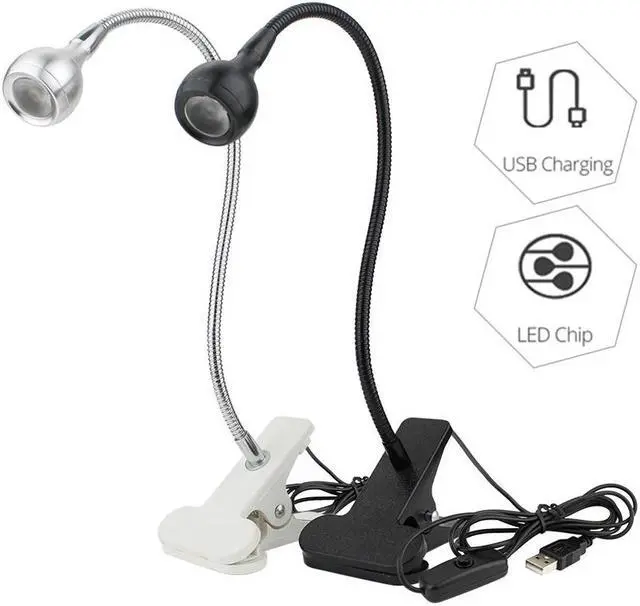 Main image of Table Lamp Black/Silver Led Desk Lamp USB Charging For Living Room Bedroom Study Light With Clip Warm White