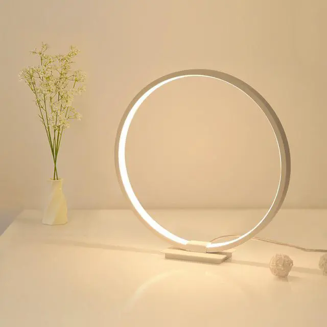 Alt view image 2 of 5 - Modern Touch Table Lamp Circular Simple Acrylic Desk Lamp For Living Room Night light for Bedroom Dimmable Bedside Lamp