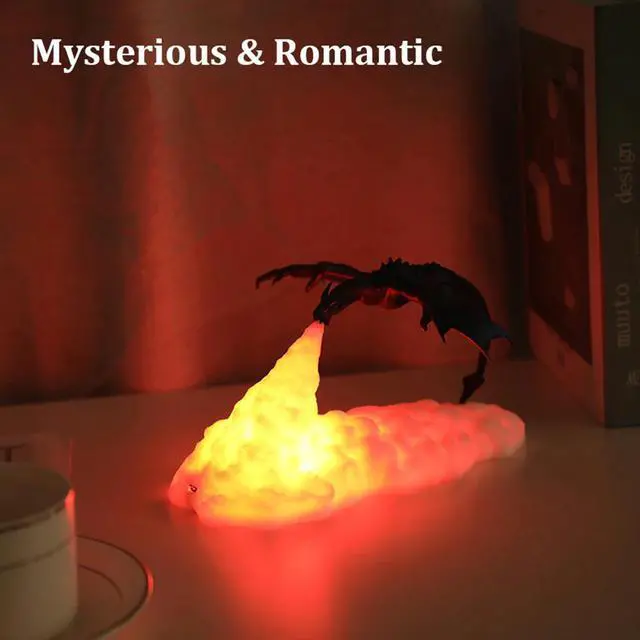 Alt view image 4 of 5 - 3D Printed LED Night Light Cartoon Dragon Desk Lamp Home Decorative Model Dinosaur SeriesLamps Toys Gift For Kid Home Decoration